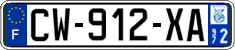 French license plate, SIV (ordinary)