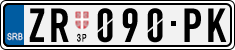License plate of Serbia, Cars