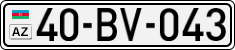 License plate of Azerbaijan, Cars