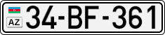 License plate of Azerbaijan, Cars