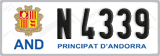 License plate of Andorra, Cars (A 1234)