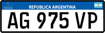 License plate of Argentina, Cars (Mercosur, AB 123 CD)