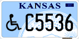 Kansas, Vehicles for disabled persons (12345/A1234)