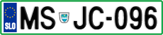 License plate of Slovenia, Cars