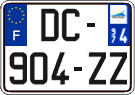 French license plate, SIV (ordinary)