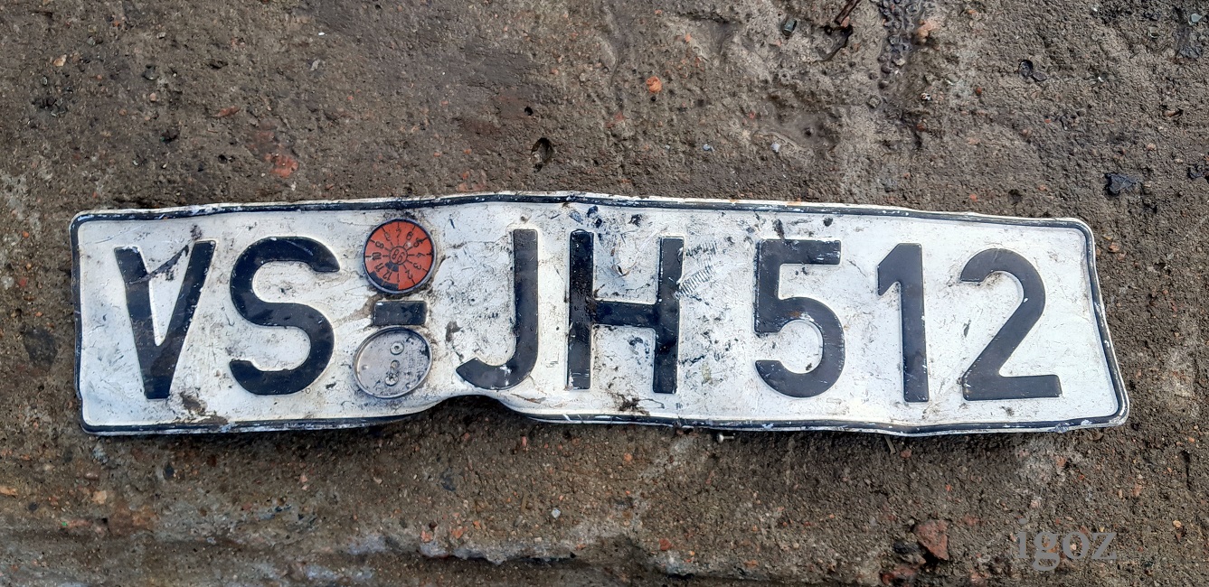 VS JH 512, License plate without vehicle 