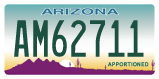 Arizona, Apportioned (AB-12345/AB12345)