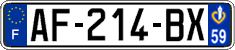 French license plate, SIV (ordinary)