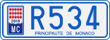 License plate of Monaco, Cars