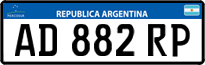 License plate of Argentina, Cars (Mercosur, AB 123 CD)