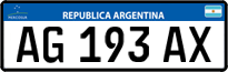 License plate of Argentina, Cars (Mercosur, AB 123 CD)