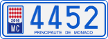 License plate of Monaco, Cars