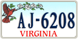 Virginia, Specialty plates (AB-1234)