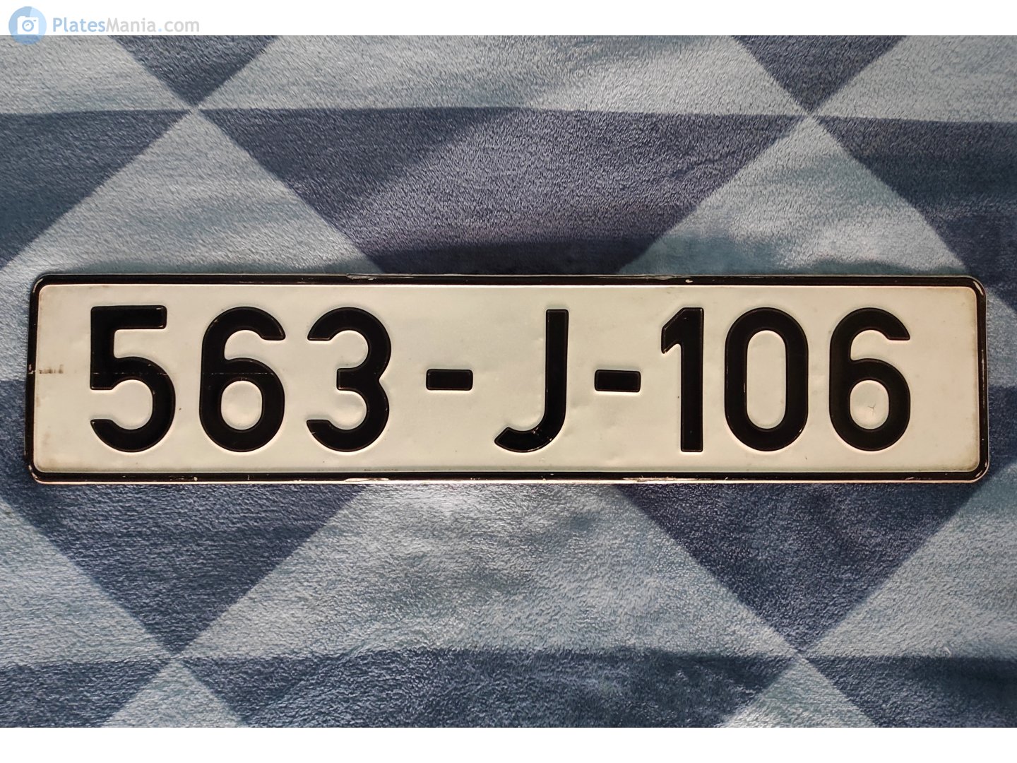 563-J-106, License plate without vehicle 