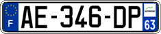 French license plate, SIV (ordinary)