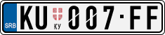 License plate of Serbia, Cars