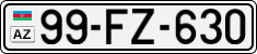 License plate of Azerbaijan, Cars