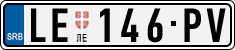 License plate of Serbia, Cars