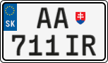 License plate of Slovakia, Cars