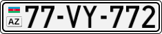 License plate of Azerbaijan, Cars
