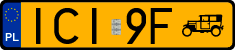 License plates of Poland, Oldtimers