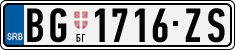 License plate of Serbia, Cars