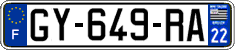French license plate, SIV (ordinary)
