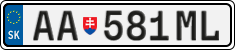 License plate of Slovakia, Cars