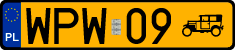 License plates of Poland, Oldtimers