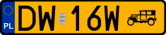 License plates of Poland, Oldtimers