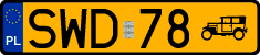 License plates of Poland, Oldtimers