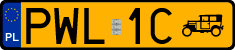 License plates of Poland, Oldtimers
