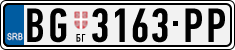 License plate of Serbia, Cars