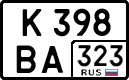 License plate Russia, Cars