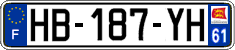 French license plate, SIV (ordinary)
