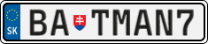 License plate of Slovakia, Vanity Plates