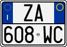 License plate of Italy, Cars (1994 year series)