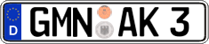 German license plate, Regular plates
