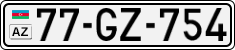 License plate of Azerbaijan, Cars
