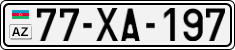 License plate of Azerbaijan, Cars
