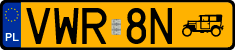 License plates of Poland, Oldtimers