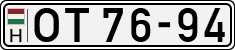 license plates of Hungary, Oldtimers (1990)
