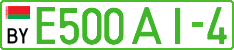 License plate Belarus, Electric vehicles (cars)
