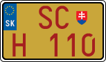 License plate of Slovakia, Oldtimers