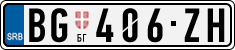 License plate of Serbia, Cars