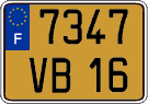 French license plate, FNI