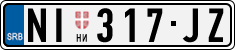 License plate of Serbia, Cars