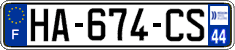 French license plate, SIV (ordinary)