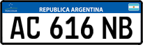License plate of Argentina, Cars (Mercosur, AB 123 CD)