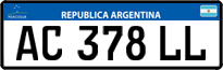License plate of Argentina, Cars (Mercosur, AB 123 CD)